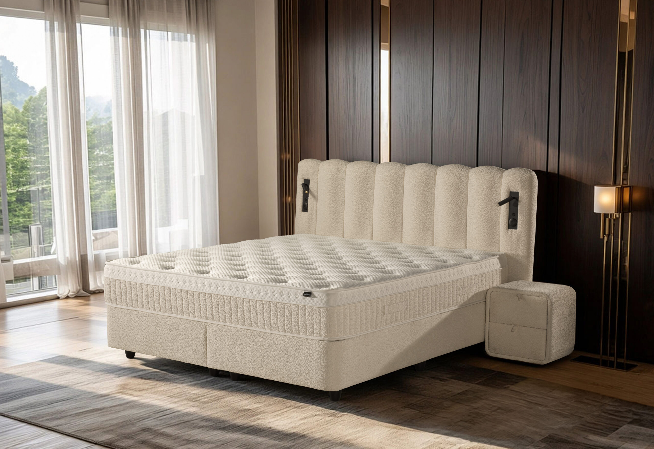 Boxspring Marina Met Opbergruimte Wit